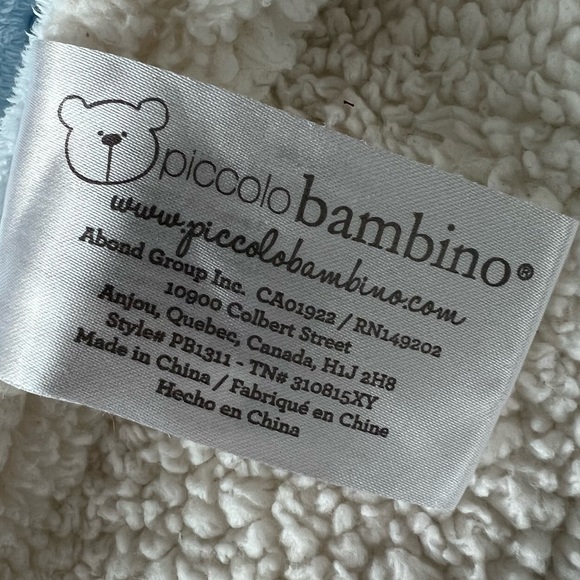 Piccolo Bambino Blue White fox Lovey security blanket - Picture 6 of 7